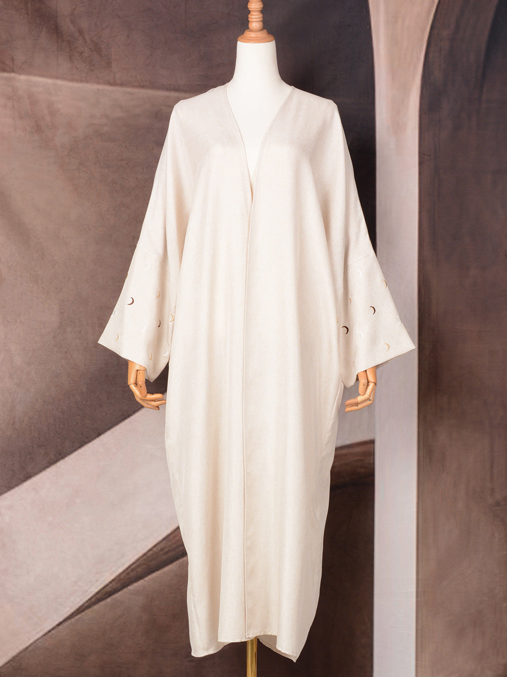 Muslim Elegant Cardigan Embroidered Dress Robe