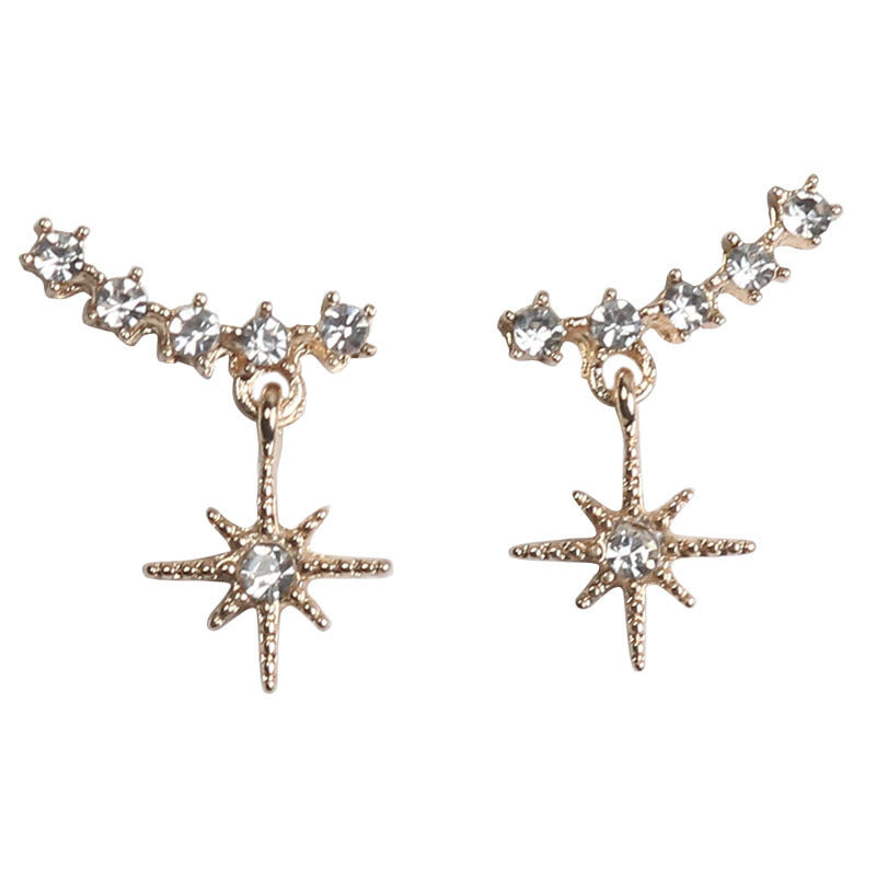 Trendy Sterling Silver Needle Stud Earrings For Women Korean Style Popular