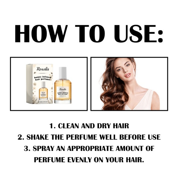 Roxelis Honey Hair Care Perfume Hair Care Fragrance Nourishes And Restores Dry And Rough Hair With A Smooth Moisturizing Perfume
