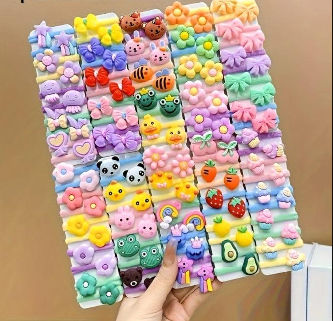 Rubber Band Female Hair-binding Children's Cartoon Hair Band Cute Baby Hair Friendly String Hair Rope Headdress