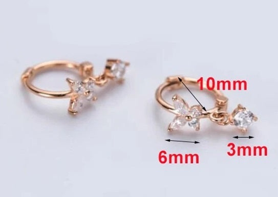 Diamond Butterfly-patterned Short Style S925 Silver Ear Clip Women