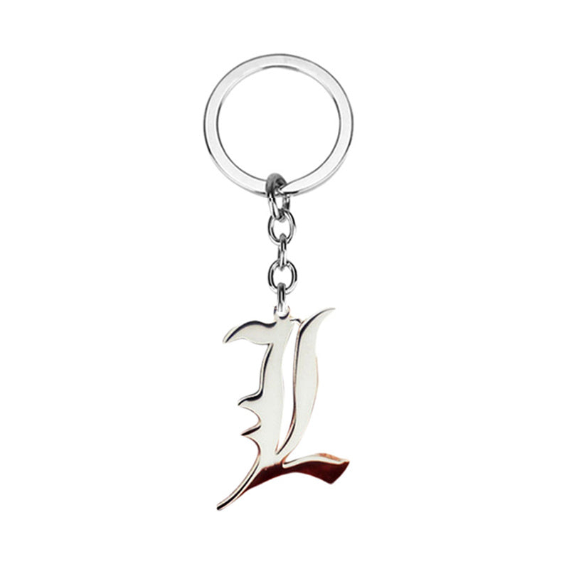 Death Note L Lawliet Stainless Steel Necklace Old English Letter Pendant Jewelry
