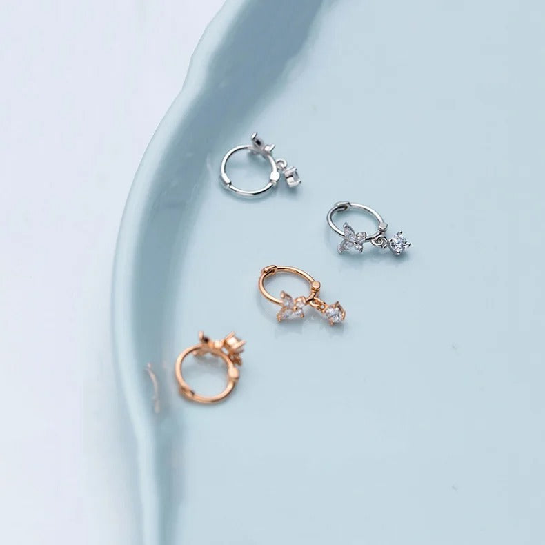 Diamond Butterfly-patterned Short Style S925 Silver Ear Clip Women