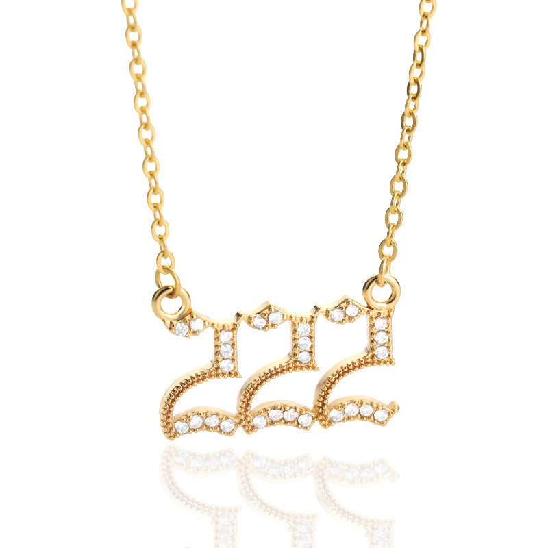 Zircon Necklace Men And Women Couples Old English