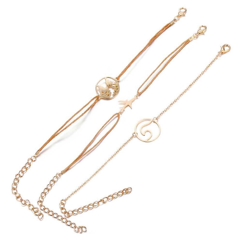 Fashion World Map Bracelet HAILANG Creative Style Three-piece Set For Women