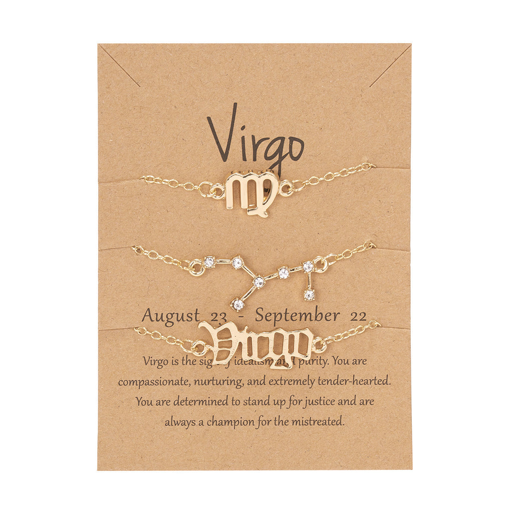 Symbol Star Old English Astrology Bracelet Set Of 3