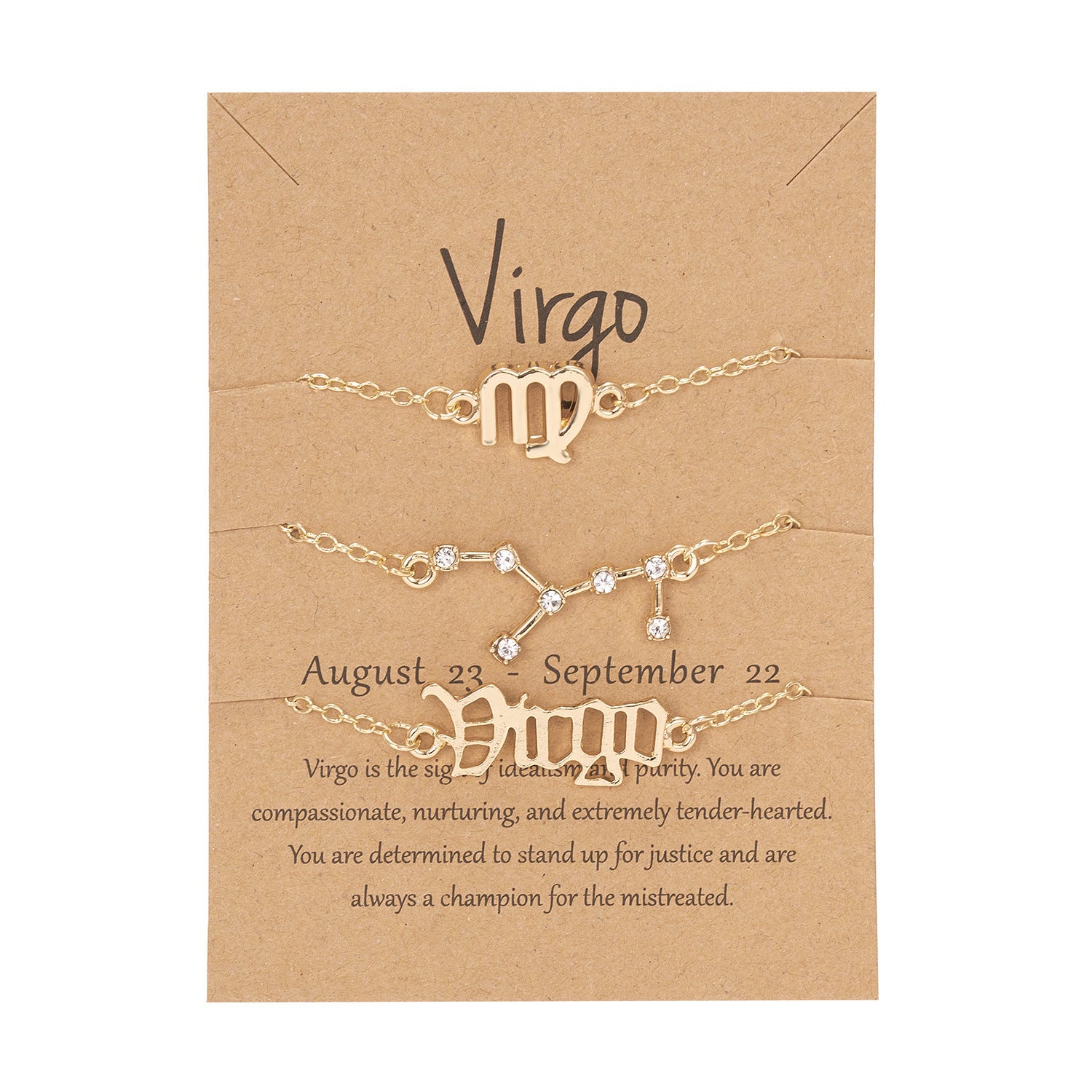 Symbol Star Old English Astrology Bracelet Set Of 3