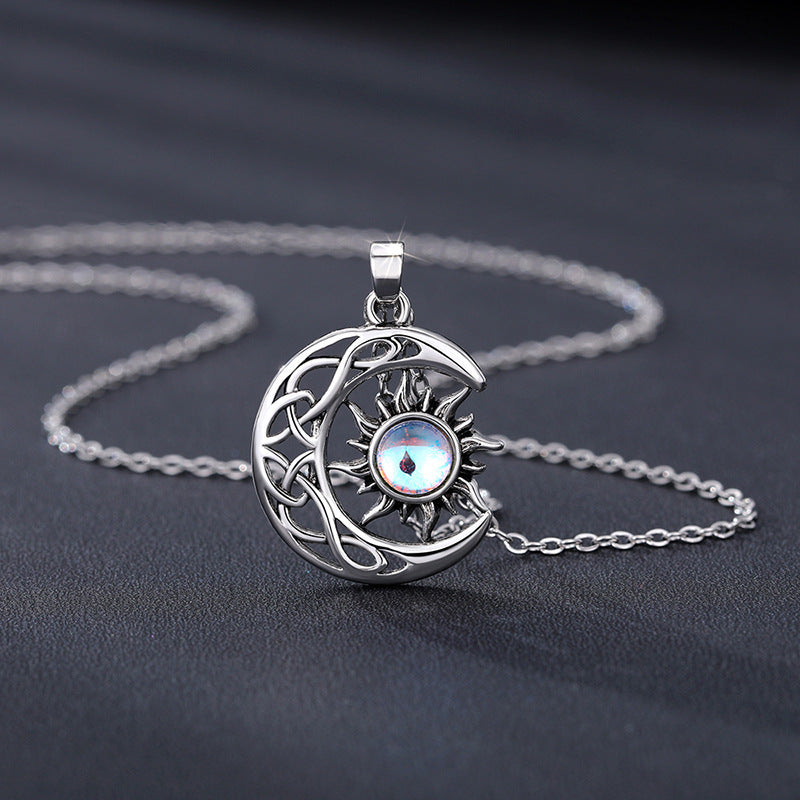 Sun Moon Pendant Neck Accessories Imitation Moonlight Clavicle Chain Men And Women Same Style