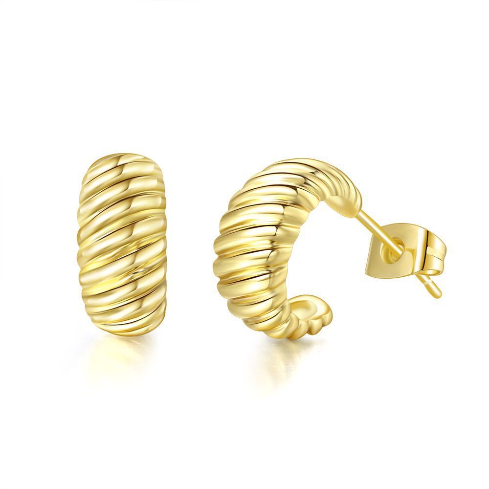 Simple French Style Croissant Stud Earrings For Women