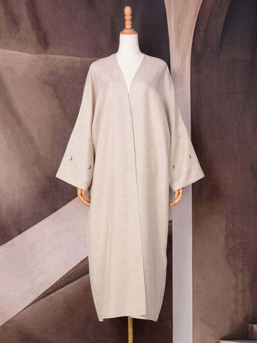 Muslim Elegant Cardigan Embroidered Dress Robe