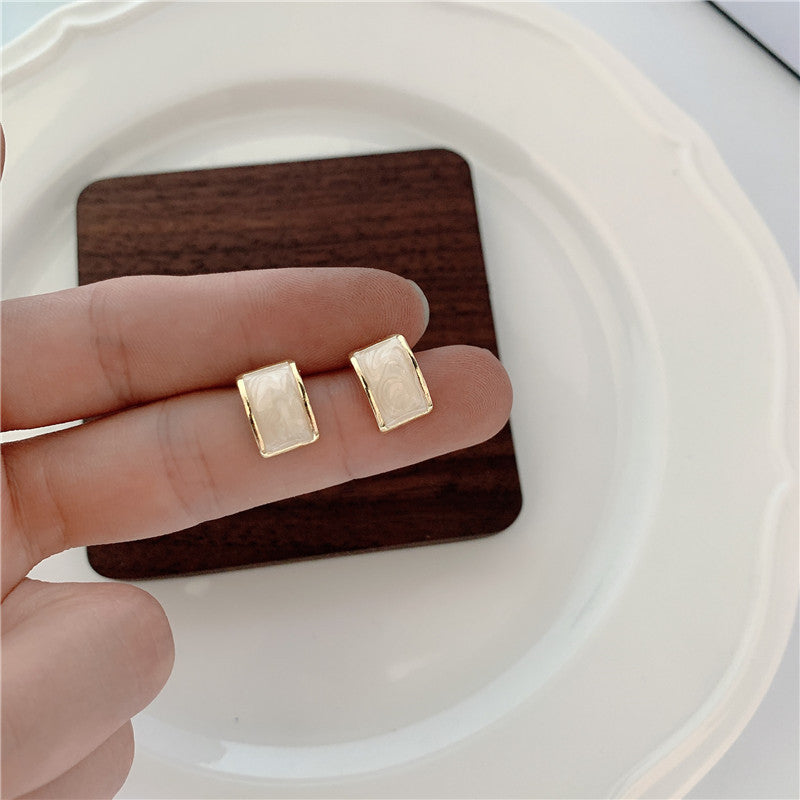 Trendy Sterling Silver Needle Stud Earrings For Women Korean Style Popular