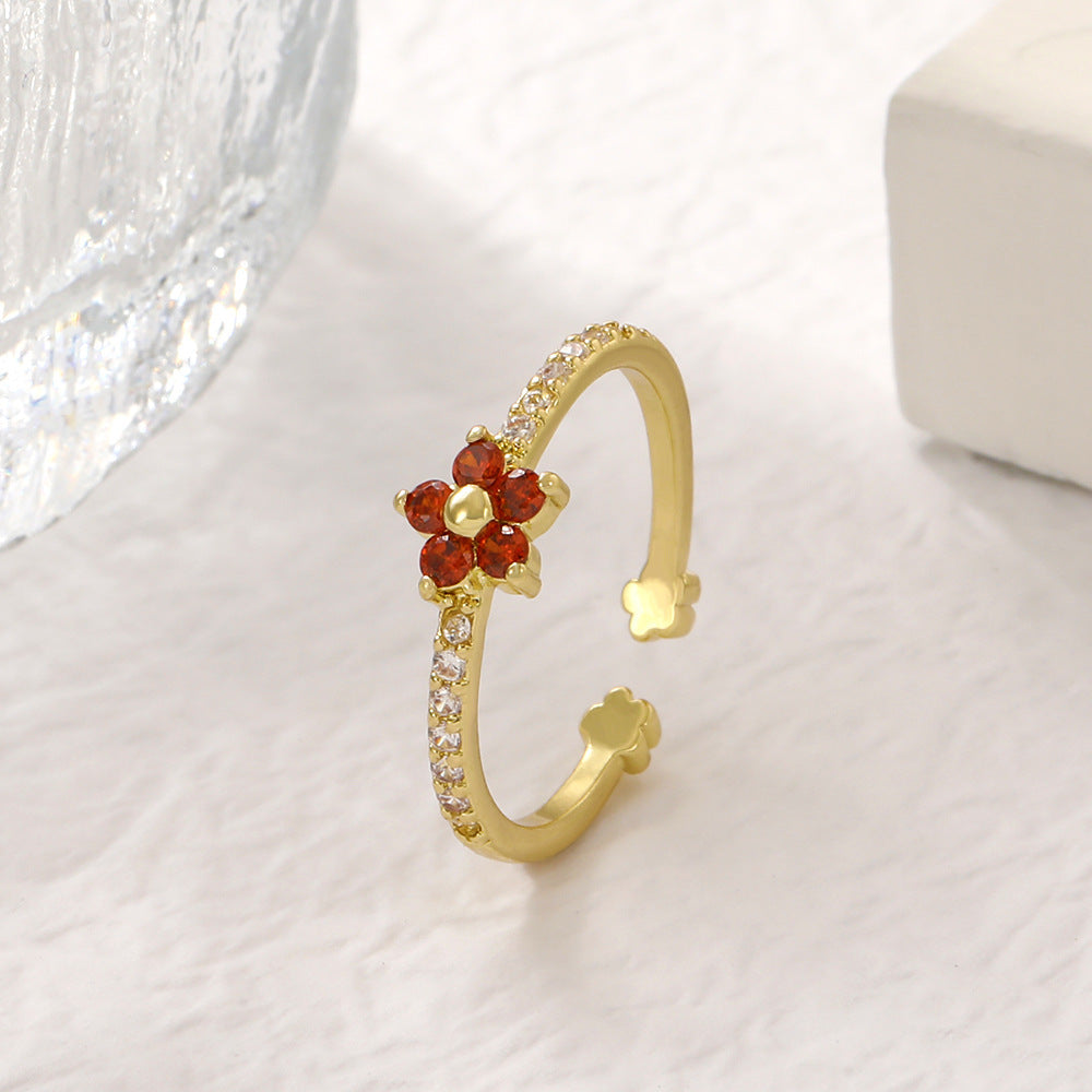 Full Diamond Flower Ring For Women South Korea Spring Affordable Luxury Style