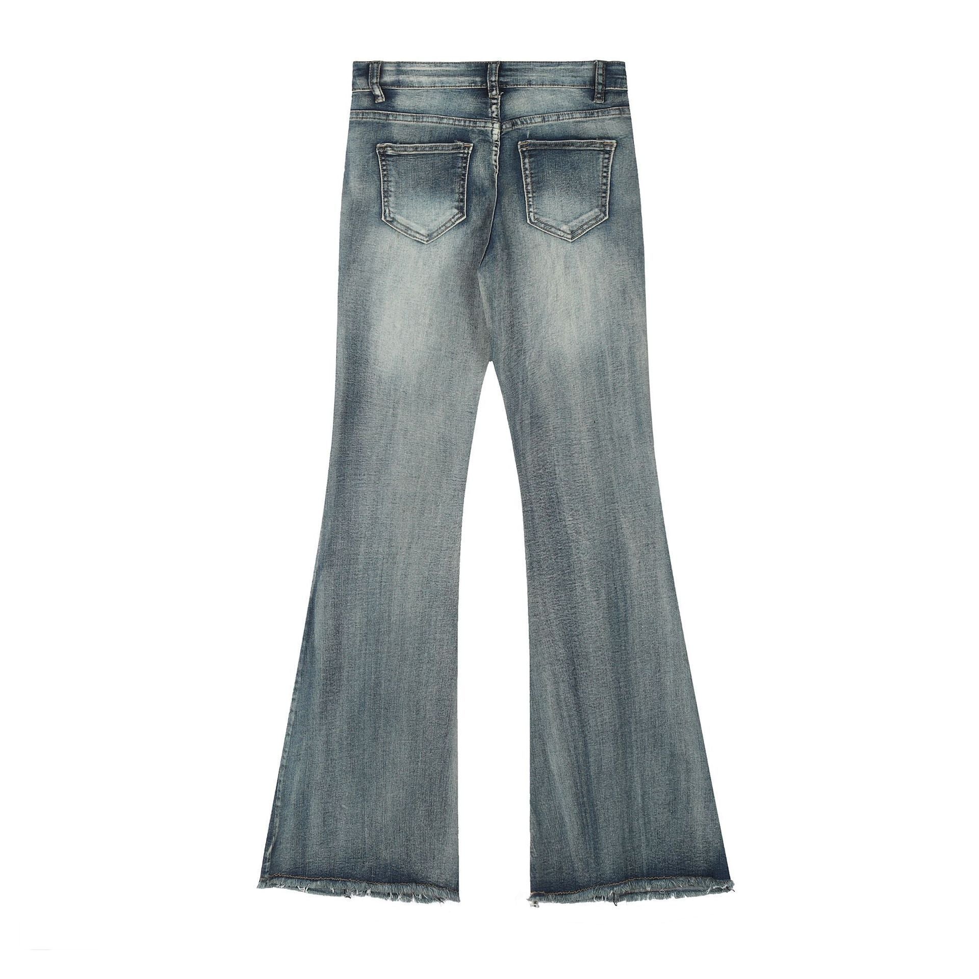 Jeans Women's Frayed Flared Pants Stretch Pants
