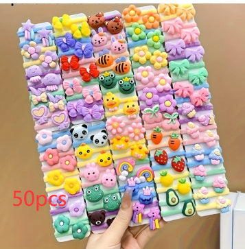 Rubber Band Female Hair-binding Children's Cartoon Hair Band Cute Baby Hair Friendly String Hair Rope Headdress
