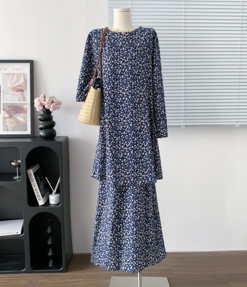 Women's Clothing Printed Color Casual Suit Dress