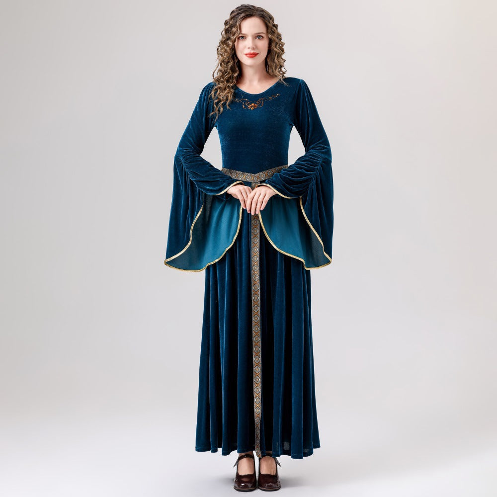 Medieval Clothing Adult Women's Retro Court Queen Long Dress Costumes