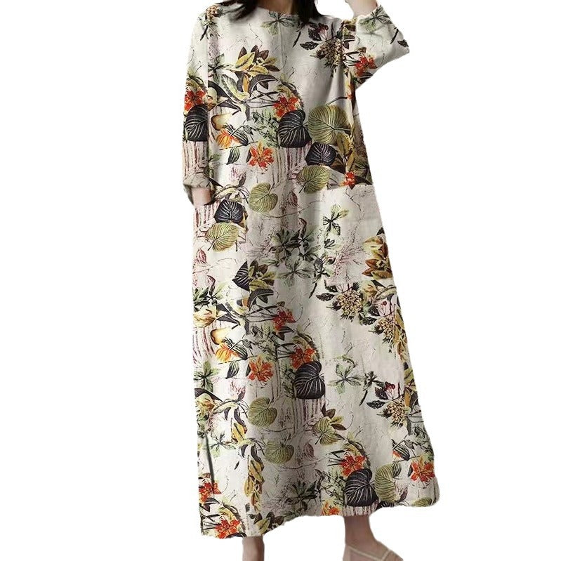 Women's Clothing Retro Pullover Loose Dress