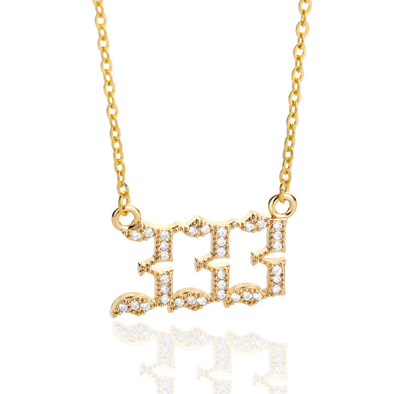Zircon Necklace Men And Women Couples Old English