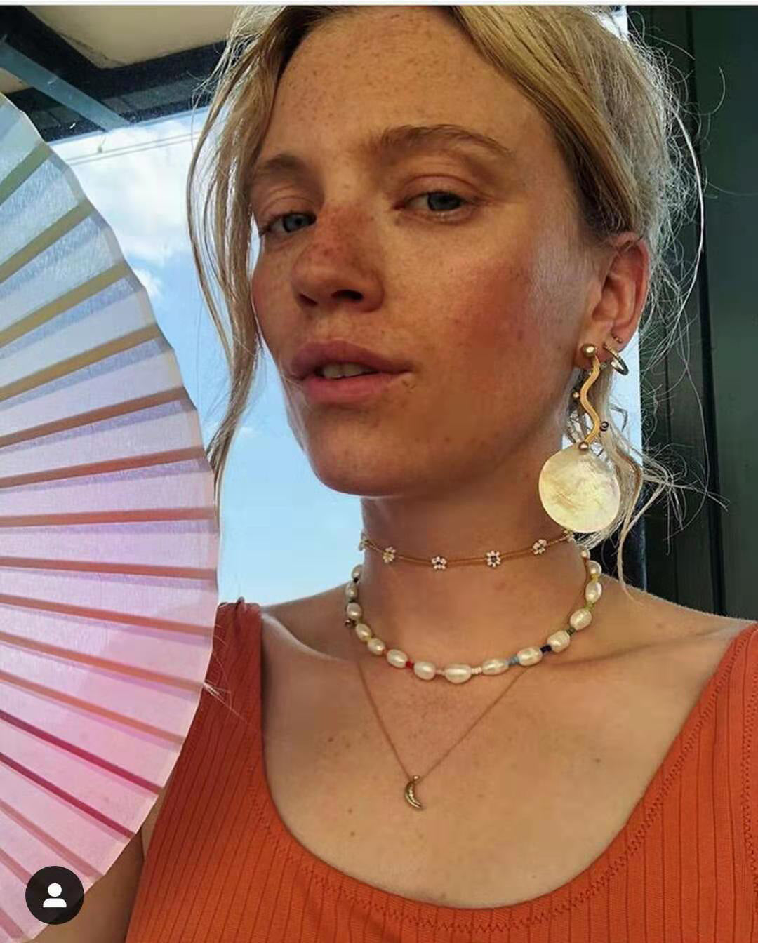 Rainbow Baroque Pearl Hyuna Style Choker Necklace Women