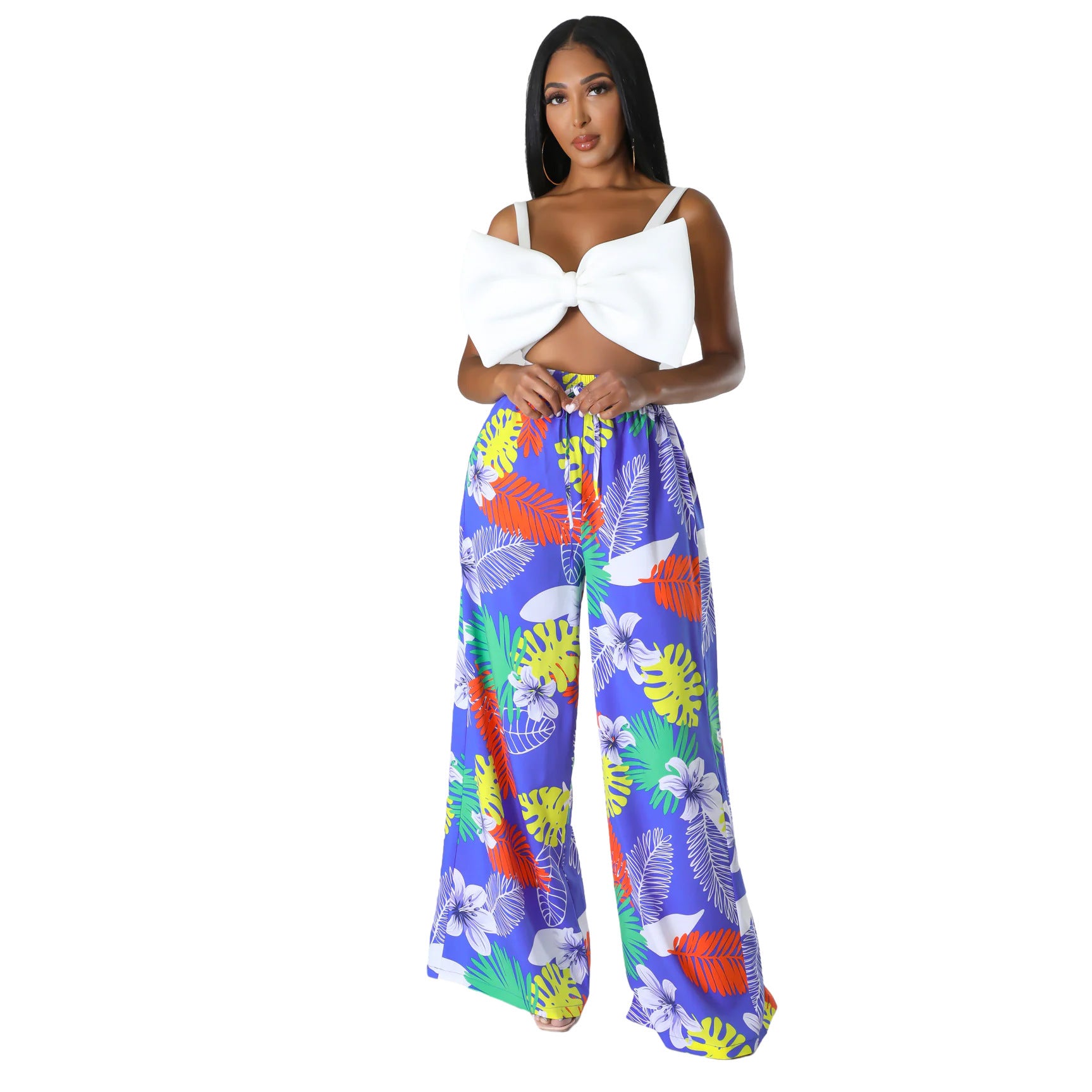 Women's Fashion Casual Pattern Printed Wide-leg Pants