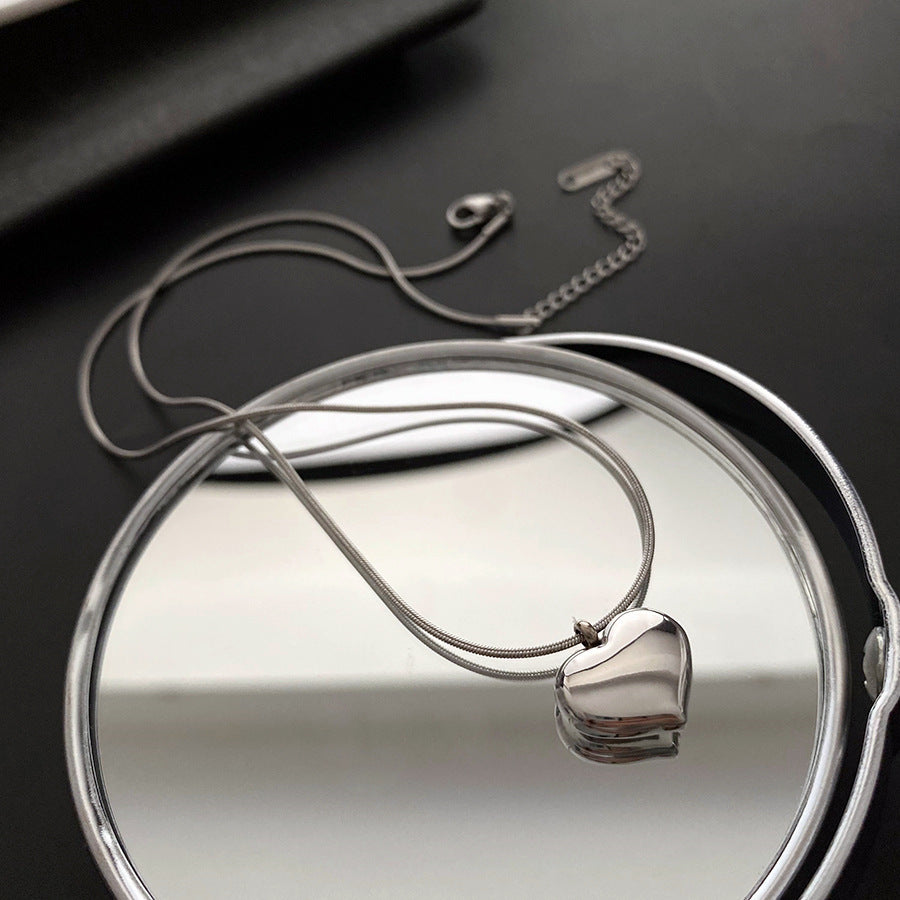 Gold Love Titanium Steel Necklace For Women Ins Cold Style