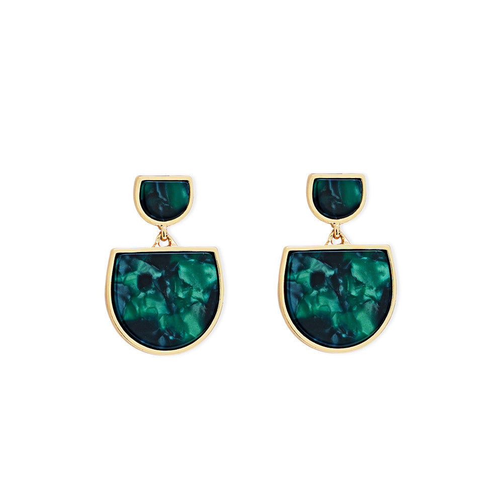 European And American Style Acetic Acid Earrings Round Face Thin Women