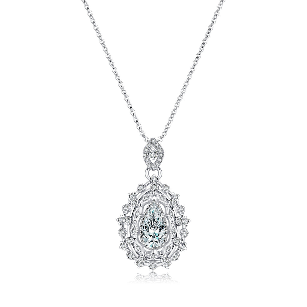 S925 Sterling Silver Old Money Style Luxury Full Diamond Drop Pendant