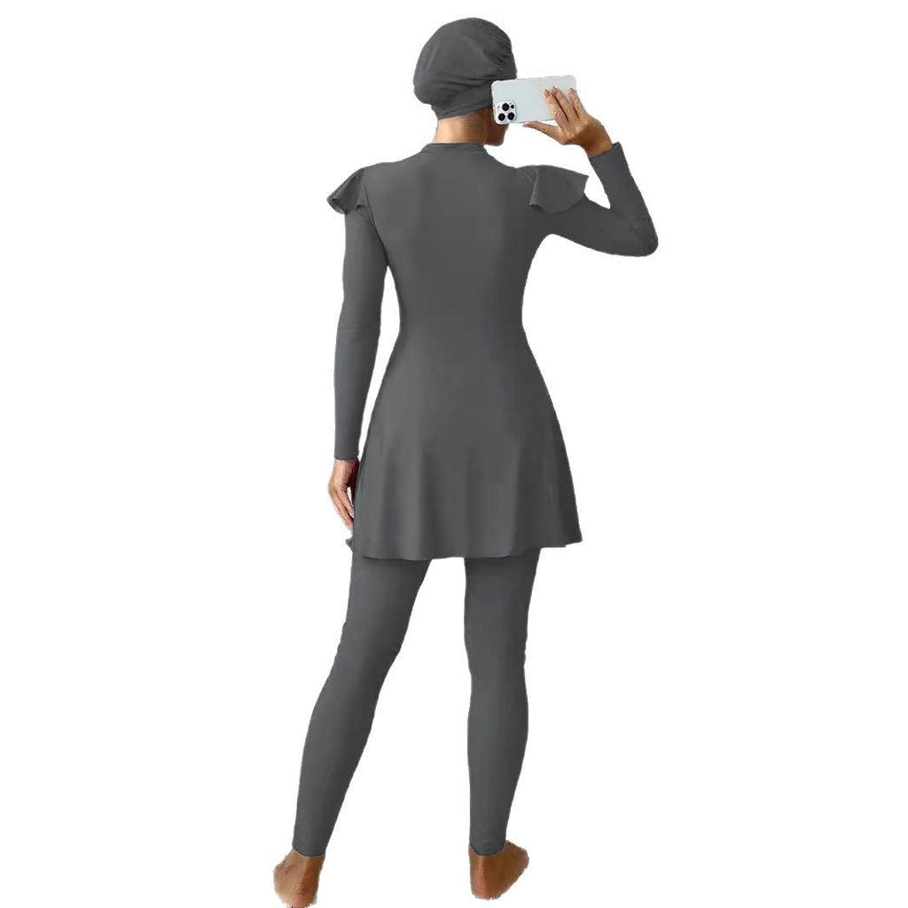 Muslim Swimsuit Long Sleeve Swimming Dress Long Swimming Trunks Two-piece Set