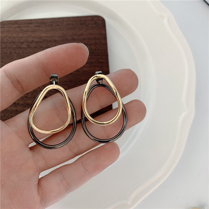 Trendy Sterling Silver Needle Stud Earrings For Women Korean Style Popular