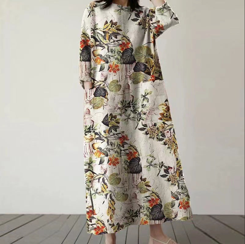 Women's Clothing Retro Pullover Loose Dress