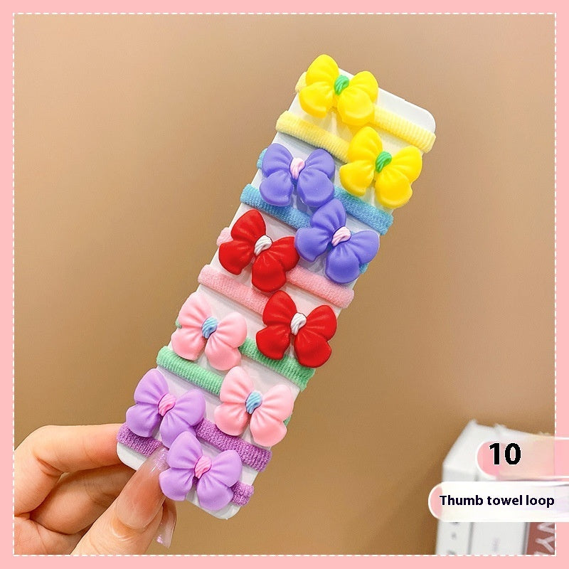 Rubber Band Female Hair-binding Children's Cartoon Hair Band Cute Baby Hair Friendly String Hair Rope Headdress
