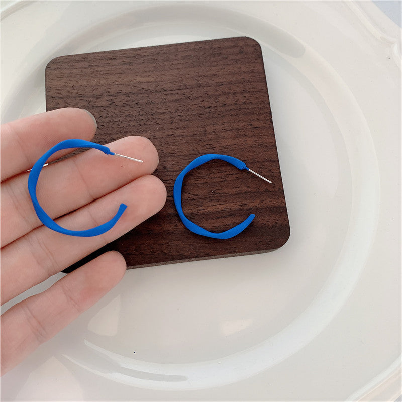 Trendy Sterling Silver Needle Stud Earrings For Women Korean Style Popular