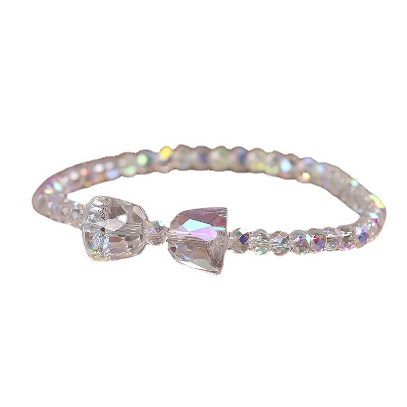 Colorful Crystal Korean Style Simple Mori Style Bow Bracelet