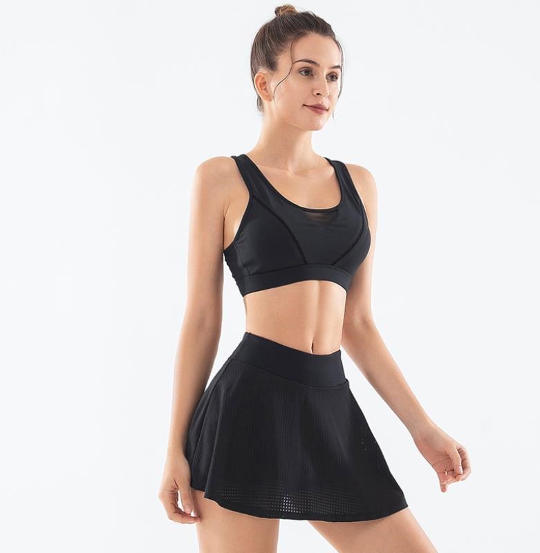 Yoga Suit Female Fitness Bra Of Tall Waist Skirt Running Two