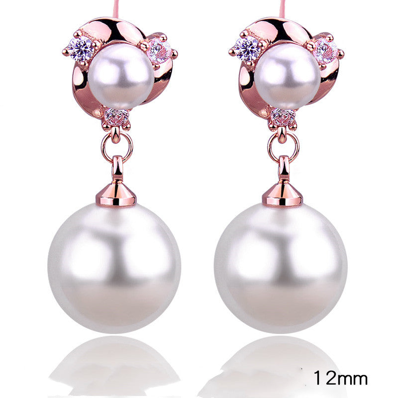 Style Tassel Clip Sterling Silver Pearl Earrings For Women