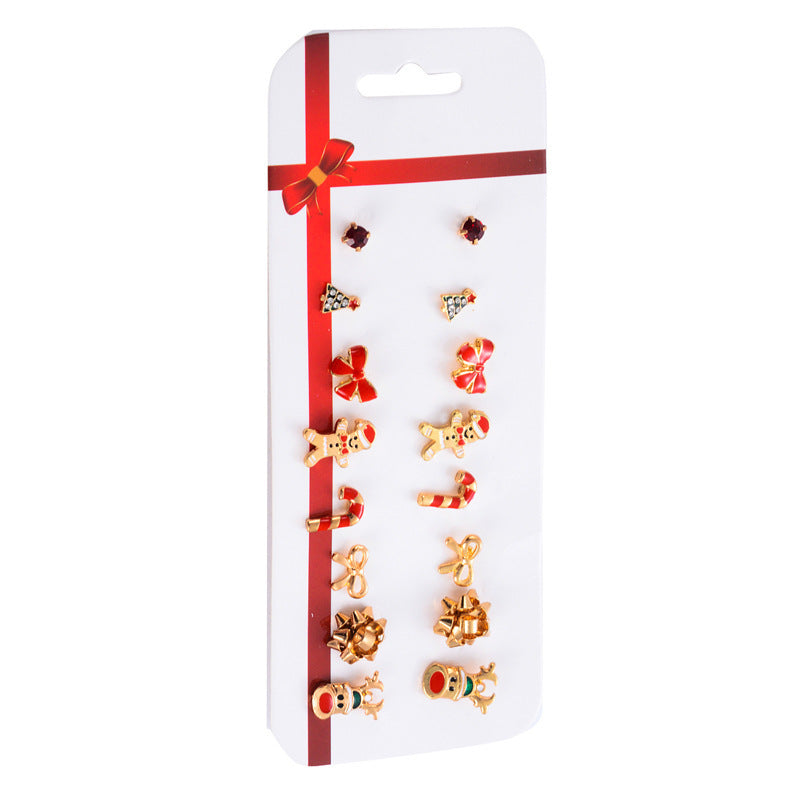 Christmas Earring Set Christmas Snowflake Old Man Bell Ornament