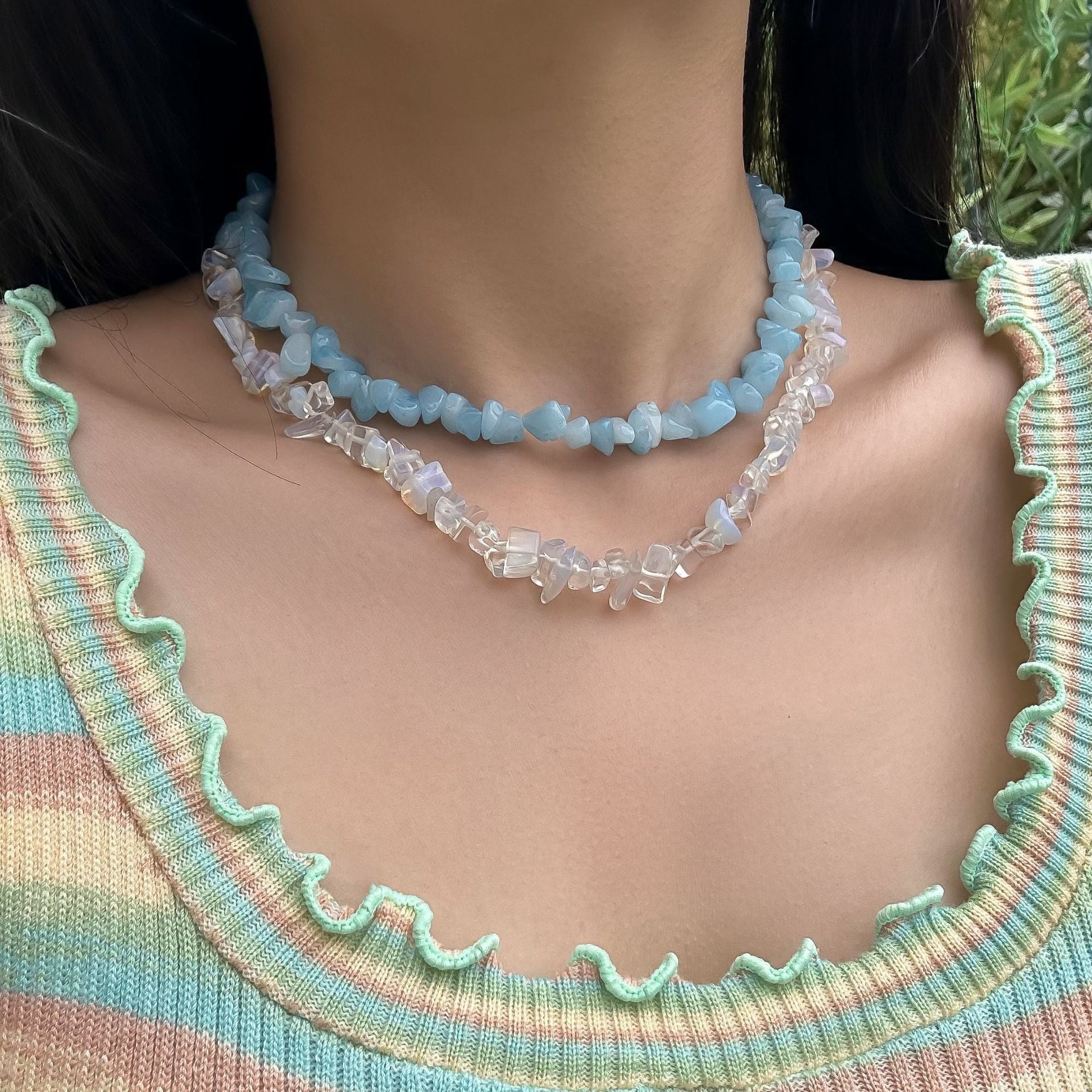 Vacation Style Irregular Gravel Necklace For Women