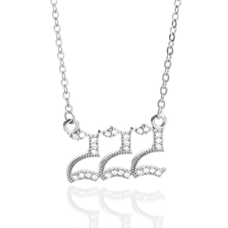Zircon Necklace Men And Women Couples Old English