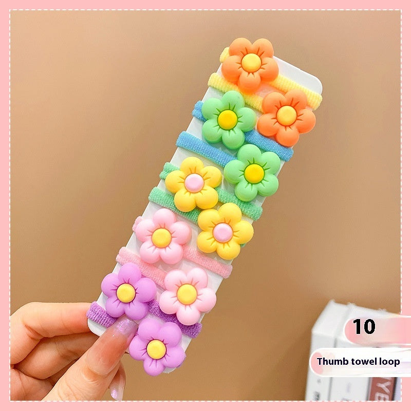 Rubber Band Female Hair-binding Children's Cartoon Hair Band Cute Baby Hair Friendly String Hair Rope Headdress
