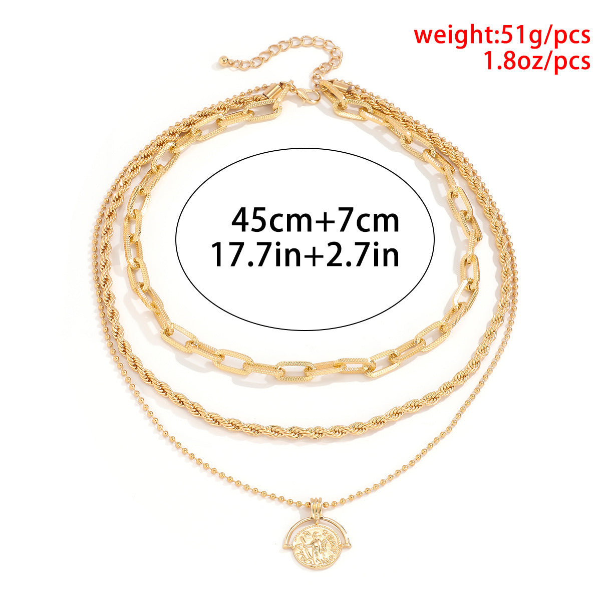 Hip-Hop Punk Style Metal Square Clavicle Necklace Women