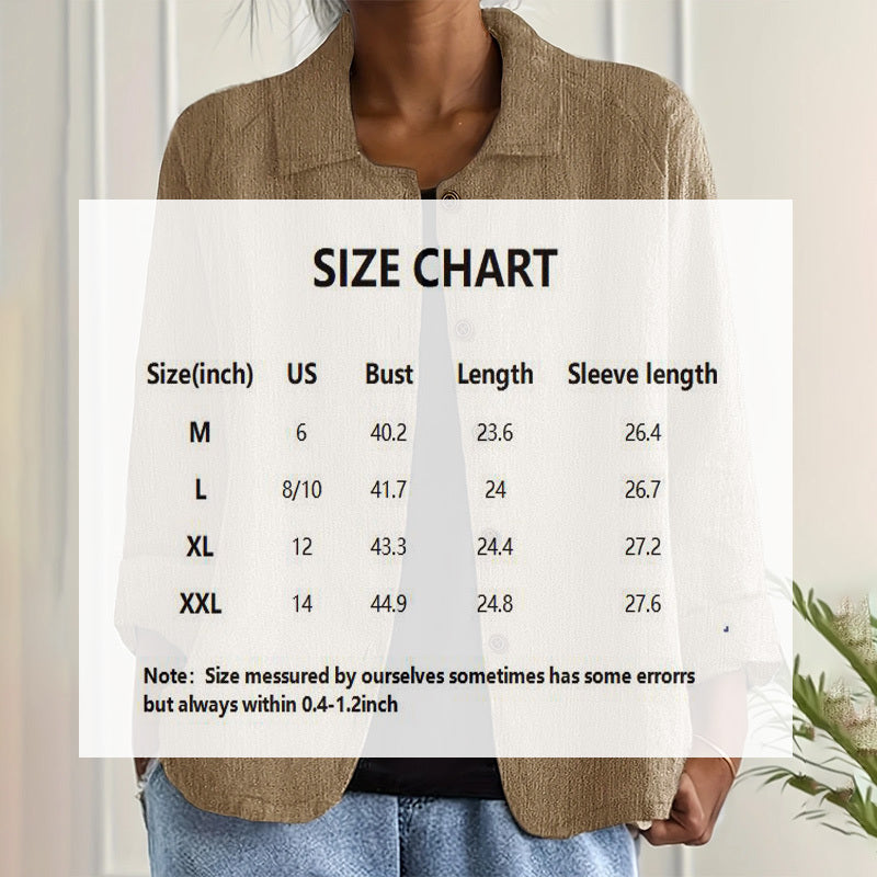 Women's Casual Long Sleeve Shirt - Solid Color Button-Down Shirt With Turn-Down Collar For Spring&Fall