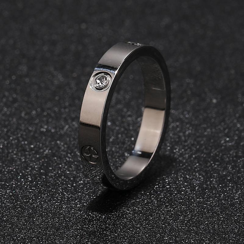 Titanium Steel Ring For Women, Female Style, Non-fading, Cold Style, Light Luxury, Diamond-embedded