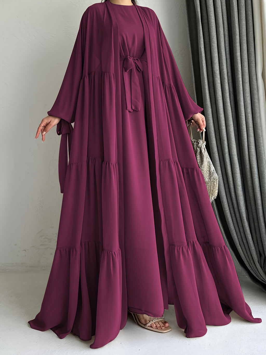 Muslim Solid Color Vest Dress Fashion