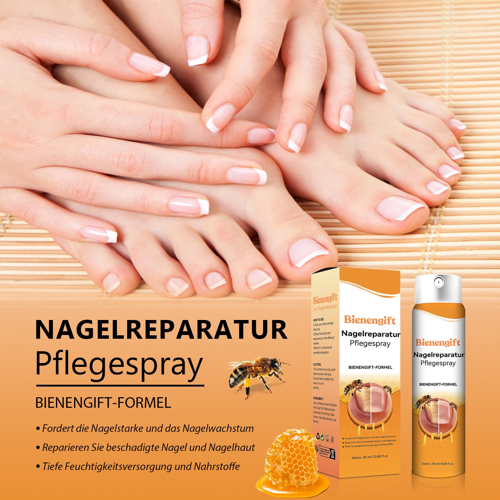 Bee Nail Spray Repair Gray Nails