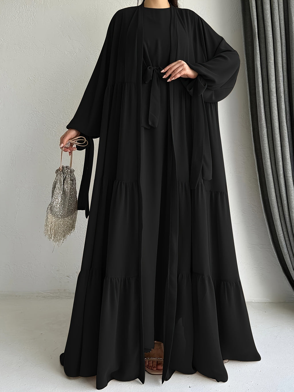 Muslim Solid Color Vest Dress Fashion