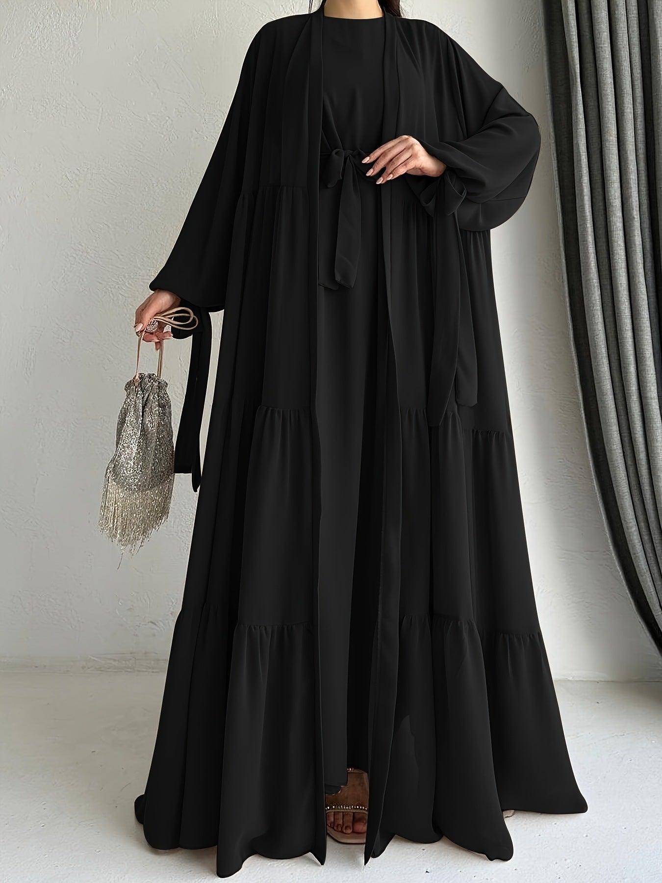 Muslim Solid Color Vest Dress Fashion