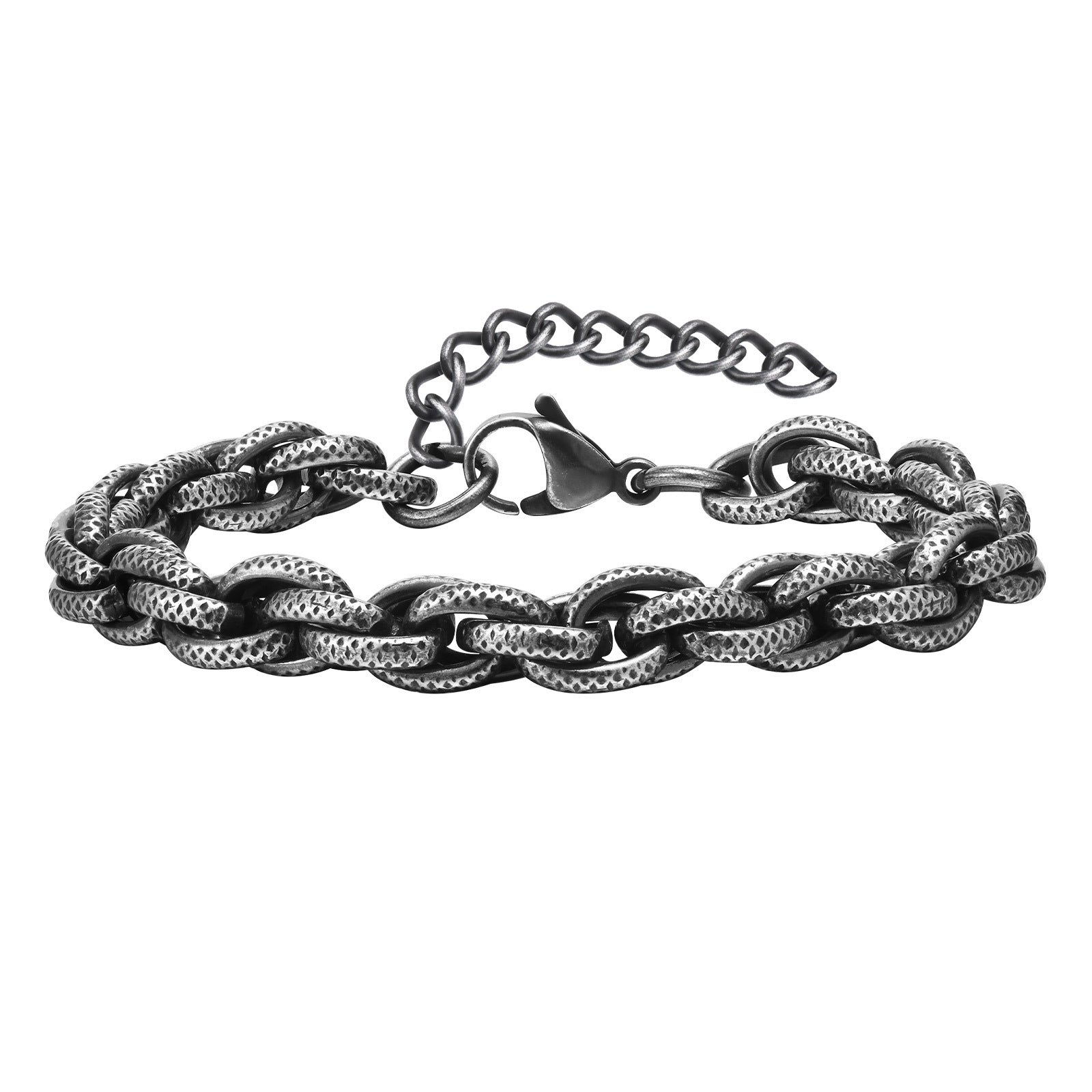 Twist Bracelet Vintage Old Made Male Gray Ornament