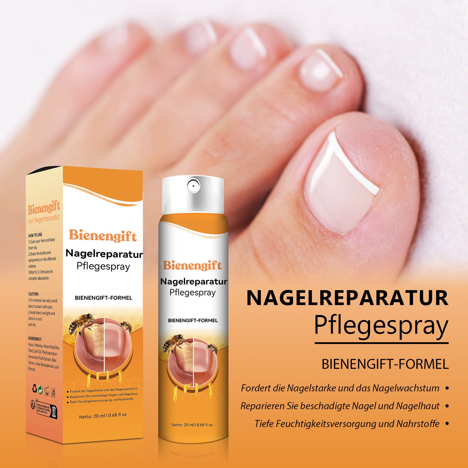 Bee Nail Spray Repair Gray Nails
