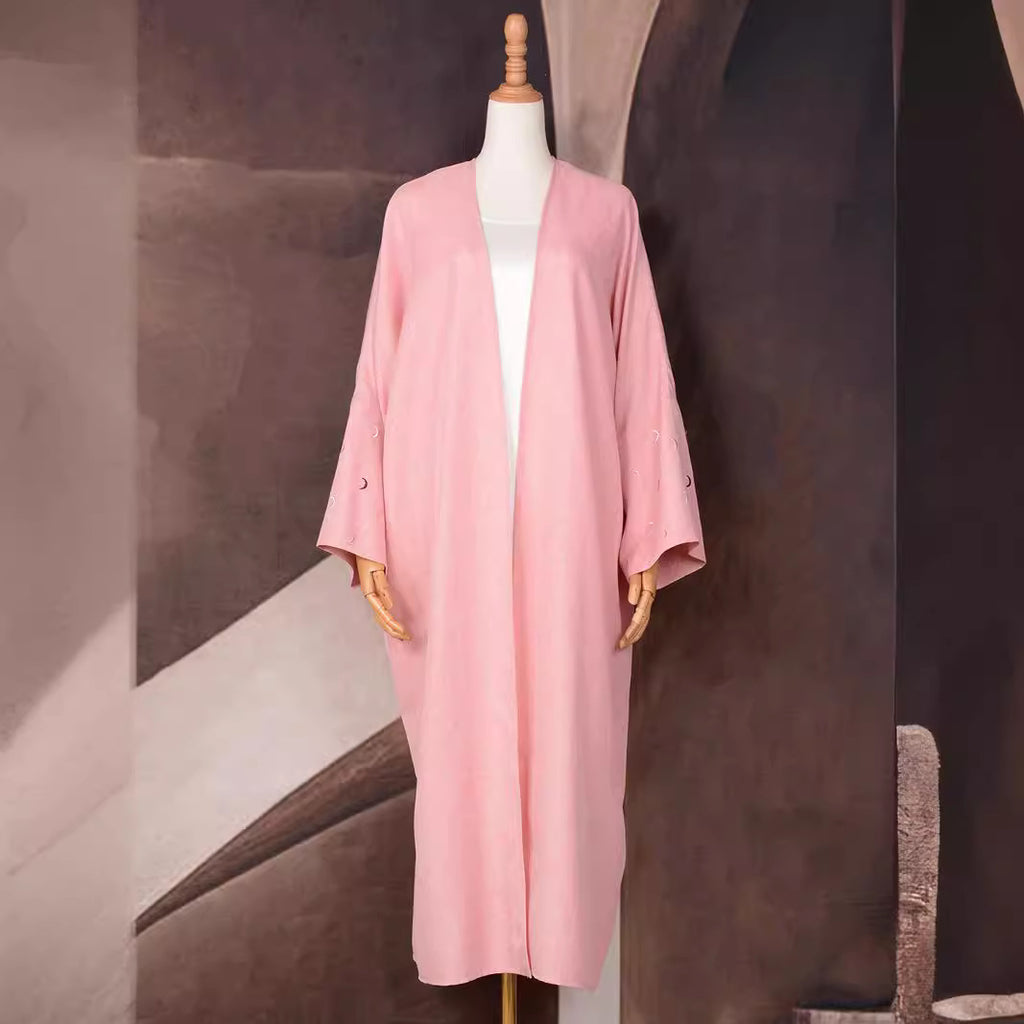 Muslim Elegant Cardigan Embroidered Dress Robe