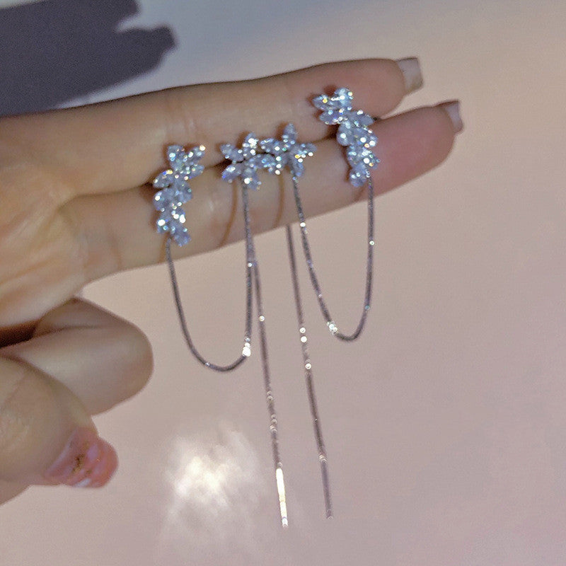 Simple And Cool Style Niche Design Feeling Needle Earrings Jewelry Women